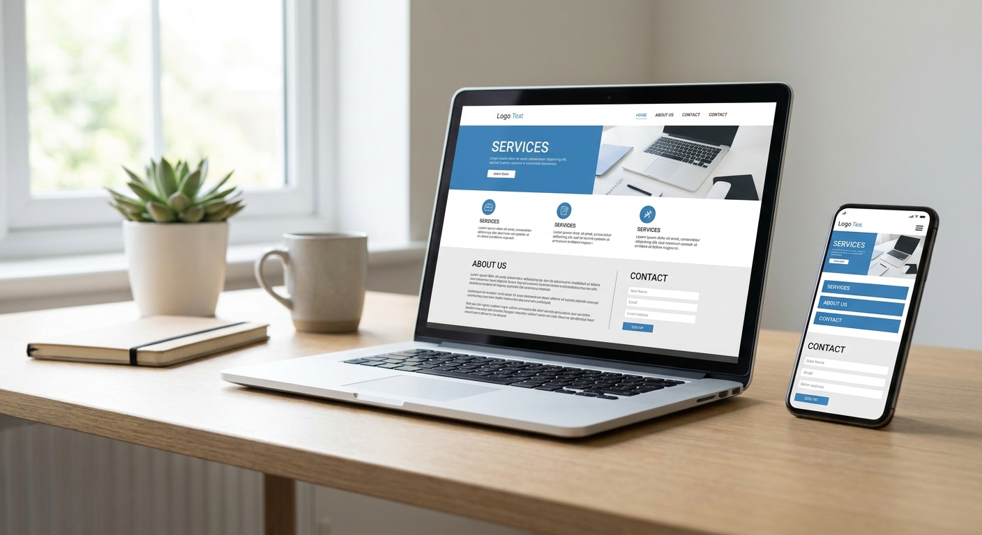 Moderne Website auf Laptop und Smartphone dargestellt